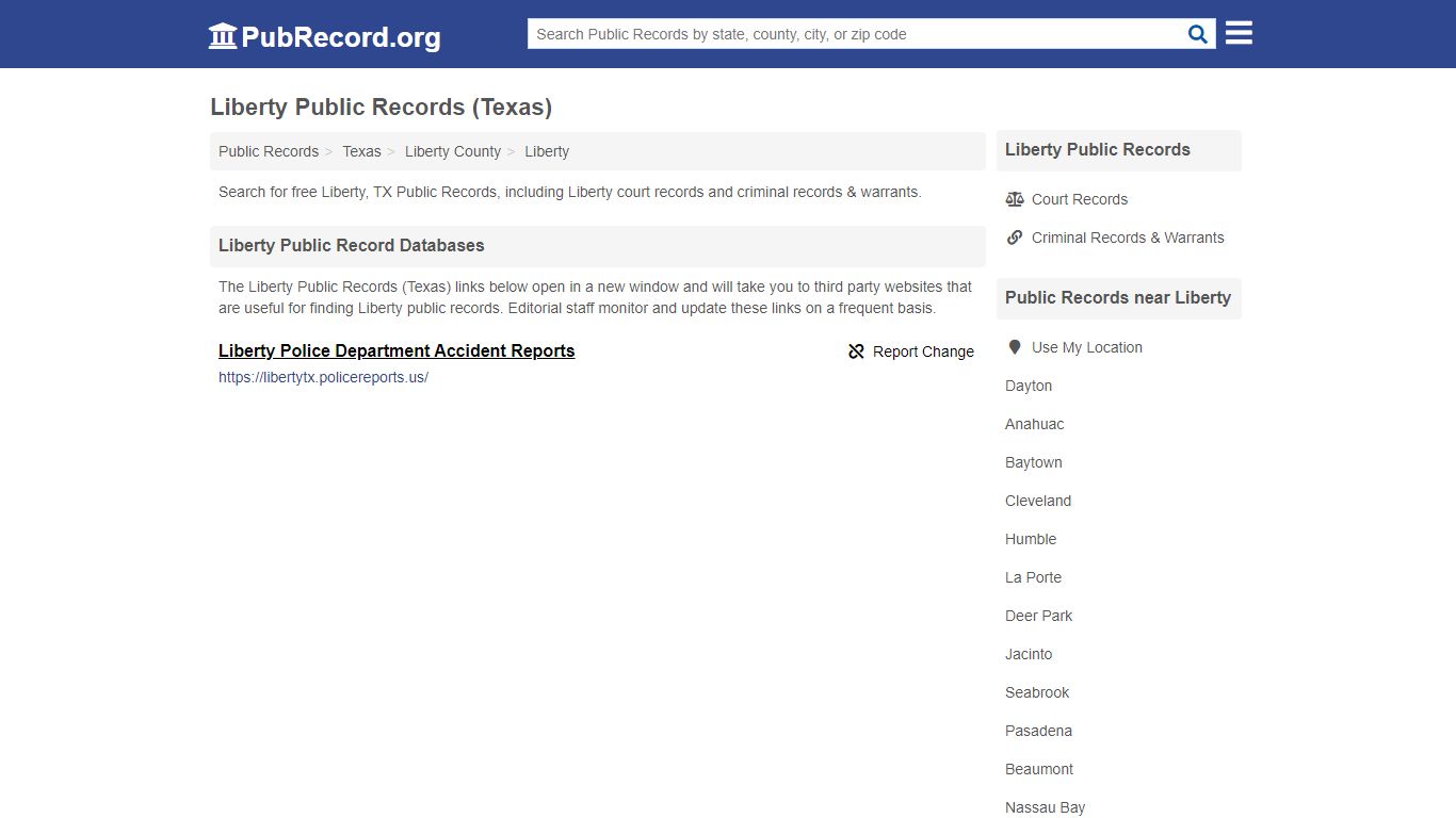 Free Liberty Public Records (Texas Public Records)